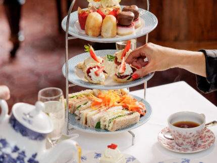 Afternoon tea with pastries and sandwiches at Springfield Hotel